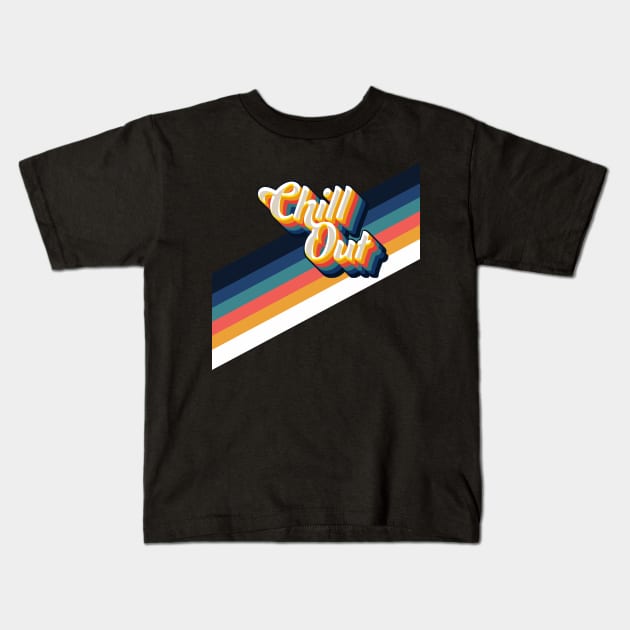 Chill Out Vintage Stripes Kids T-Shirt by McNutt